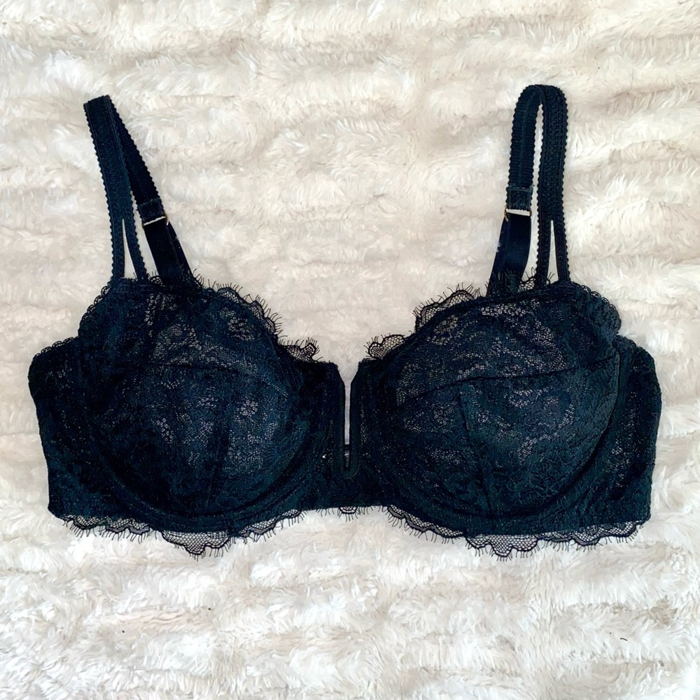Auden Lace Unlined Balconette Bras, Set of 2, Black and Off-White, 36C - Picture 2 of 15